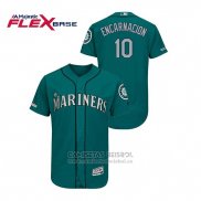 Camiseta Beisbol Hombre Seattle Mariners Edwin Encarnacion 150th Aniversario Patch Autentico Flex Base Verde