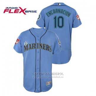 Camiseta Beisbol Hombre Seattle Mariners Edwin Encarnacion 2019 Entrenamiento de Primavera Flex Base Azul