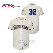 Camiseta Beisbol Hombre Seattle Mariners Jay Bruce 150th Aniversario Patch Autentico Flex Base Crema