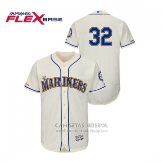 Camiseta Beisbol Hombre Seattle Mariners Jay Bruce 150th Aniversario Patch Autentico Flex Base Crema