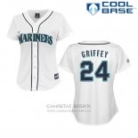 Camiseta Beisbol Hombre Seattle Mariners Ken Griffey 24 Blanco Cool Base