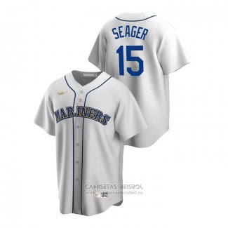 Camiseta Beisbol Hombre Seattle Mariners Kyle Seager Cooperstown Collection Primera Blanco