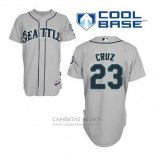 Camiseta Beisbol Hombre Seattle Mariners Nelson Cruz 23 Gris Cool Base