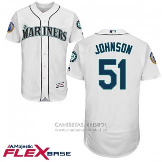 Camiseta Beisbol Hombre Seattle Mariners Randy Johnson Blanco Ken Griffey Retirojo Flex Base