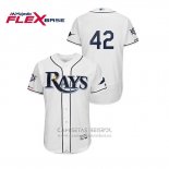 Camiseta Beisbol Hombre Tampa Bay Rays 2019 Jackie Robinson Day Flex Base Blanco