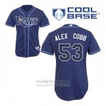 Camiseta Beisbol Hombre Tampa Bay Rays Alex Cobb 53 Alterno Cool Base Azul