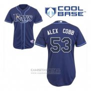 Camiseta Beisbol Hombre Tampa Bay Rays Alex Cobb 53 Alterno Cool Base Azul