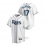 Camiseta Beisbol Hombre Tampa Bay Rays Austin Meadows Replica Primera Blanco