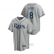 Camiseta Beisbol Hombre Tampa Bay Rays Brandon Lowe Road Replica Gris