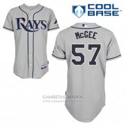 Camiseta Beisbol Hombre Tampa Bay Rays Jake Mcgee 57 Gris Cool Base