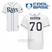 Camiseta Beisbol Hombre Tampa Bay Rays Joe Maddon 70 Blanco Primera Cool Base