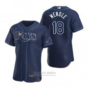 Camiseta Beisbol Hombre Tampa Bay Rays Joey Wendle Autentico Alterno 2020 Azul
