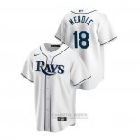 Camiseta Beisbol Hombre Tampa Bay Rays Joey Wendle Replica Primera Blanco