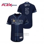 Camiseta Beisbol Hombre Tampa Bay Rays Matt Duffy 150th Aniversario Patch Autentico Flex Base Azul
