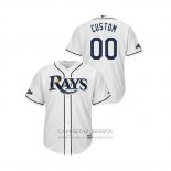 Camiseta Beisbol Hombre Tampa Bay Rays Personalizada 2019 Postemporada Cool Base Blanco