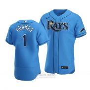 Camiseta Beisbol Hombre Tampa Bay Rays Willy Adames Alterno Autentico 2020 Azul