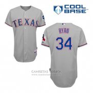 Camiseta Beisbol Hombre Texas Rangers Nolan Ryan 34 Gris Cool Base