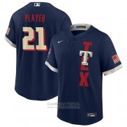 Camiseta Beisbol Hombre Texas Rangers Personalizada 2021 All Star Replica Azul