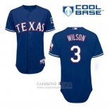 Camiseta Beisbol Hombre Texas Rangers Russell Wilson 3 Azul Alterno Cool Base