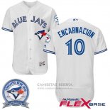 Camiseta Beisbol Hombre Toronto Blue Jays Edwin Encarnacion 10 Blanco Flex Base