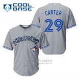 Camiseta Beisbol Hombre Toronto Blue Jays Joe Carter 29 Gris Cool Base