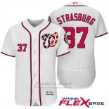 Camiseta Beisbol Hombre Washington Nationals 37 Stephen Strasburg Blanco 2017 Flex Base
