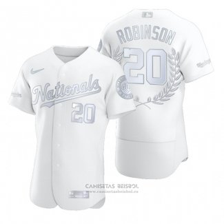 Camiseta Beisbol Hombre Washington Nationals Frank Robinson Award Collection Hall of Fame Blanco