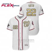 Camiseta Beisbol Hombre Washington Nationals Juan Soto 2019 Gold Program Flex Base Blanco