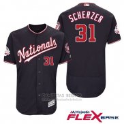 Camiseta Beisbol Hombre Washington Nationals Max Scherzer Azul 2018 All Star Alterno Flex Base