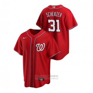 Camiseta Beisbol Hombre Washington Nationals Max Scherzer Replica Alterno Rojo