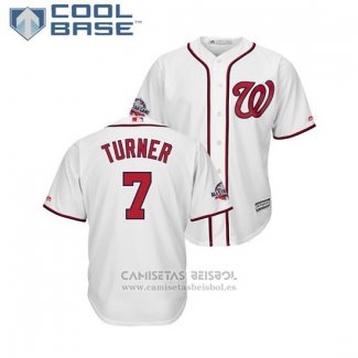 Camiseta Beisbol Hombre Washington Nationals Trea Turner 2018 All Star Cool Base Blanco