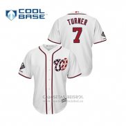 Camiseta Beisbol Hombre Washington Nationals Trea Turner 2019 Cool Base Alterno Blanco