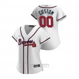 Camiseta Beisbol Mujer Atlanta Braves Personalizada 2020 Replica Primera Blanco