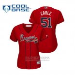 Camiseta Beisbol Mujer Atlanta Braves Shane Carle Cool Base Alterno 2019 Rojo