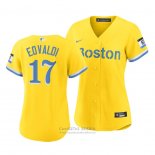 Camiseta Beisbol Mujer Boston Red Sox Nathan Eovaldi 2021 City Connect Replica Oro
