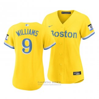 Camiseta Beisbol Mujer Boston Red Sox Ted Williams 2021 City Connect Replica Oro