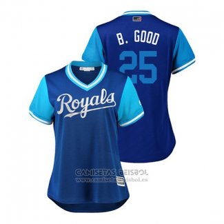 Camiseta Beisbol Mujer Kansas City Royals Brian Goodwin 2018 LLWS Players Weekend B. Good Azul