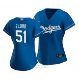 Camiseta Beisbol Mujer Los Angeles Dodgers Dylan Floro 2020 Alterno Replica Azul