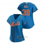 Camiseta Beisbol Mujer New York Mets Edwin Diaz 2020 Replica Alterno Azul