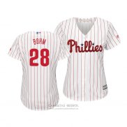 Camiseta Beisbol Mujer Philadelphia Phillies Alec Bohm Cool Base Primera Blanco