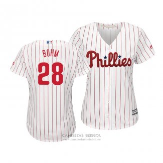 Camiseta Beisbol Mujer Philadelphia Phillies Alec Bohm Cool Base Primera Blanco