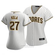 Camiseta Beisbol Mujer San Diego Padres Keone Kela Replica Primera Blanco