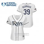 Camiseta Beisbol Mujer Tampa Bay Rays Kevin Kiermaier 2019 Postemporada Cool Base Blanco