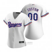 Camiseta Beisbol Mujer Texas Rangers Personalizada Replica Primera Blanco