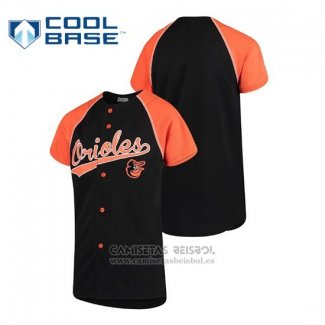 Camiseta Beisbol Nino Baltimore Orioles Personalizada Stitches Negro Naranja