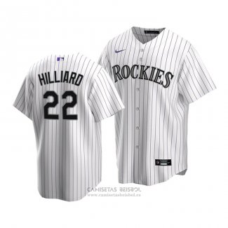 Camiseta Beisbol Nino Colorado Rockies Sam Hilliard Replica Primera 2020 Blanco