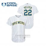 Camiseta Beisbol Nino Milwaukee Brewers Christian Yelich Cool Base Alterno Replica Blanco