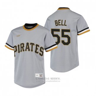 Camiseta Beisbol Nino Pittsburgh Pirates Josh Bell Cooperstown Collection Road Gris