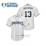 Camiseta Beisbol Nino San Diego Padres Manny Machado Cool Base Primera Blanco