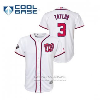 Camiseta Beisbol Nino Washington Nationals Michael A. Taylor 2019 World Series Bound Cool Base Blanco